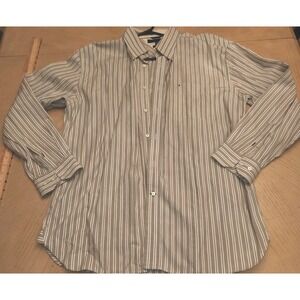 Tommy Hilfiger Mens Button Down Shirt Long Sleeve Striped Sz XL 80's